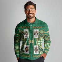 Zodiac Signs Long Sleeve Polo Shirt The Earth Element Baroque Spades Card