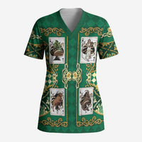 Zodiac Signs Scrub Top The Earth Element Baroque Spades Card