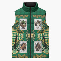 Zodiac Signs Sleeveless Puffer Jacket The Earth Element Baroque Spades Card