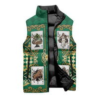 Zodiac Signs Sleeveless Puffer Jacket The Earth Element Baroque Spades Card