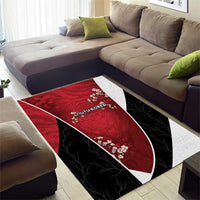 South Korea Football Area Rug Tiger Mugunghwa Flower Minimal Style