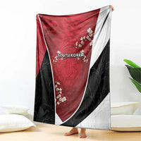 South Korea Football Blanket Tiger Mugunghwa Flower Minimal Style