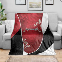 South Korea Football Blanket Tiger Mugunghwa Flower Minimal Style