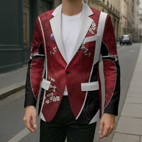 Custom South Korea Football Blazer Tiger Mugunghwa Flower Minimal Style