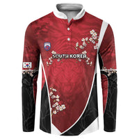 Custom South Korea Football Button Sweatshirt Tiger Mugunghwa Flower Minimal Style