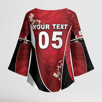 Custom South Korea Football Kimono Sleeve Blouse Tiger Mugunghwa Flower Minimal Style