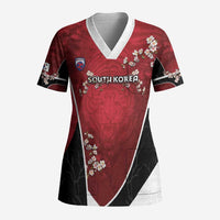 Custom South Korea Football Scrub Top Tiger Mugunghwa Flower Minimal Style