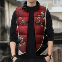 Custom South Korea Football Sleeveless Puffer Jacket Tiger Mugunghwa Flower Minimal Style