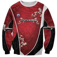 Custom South Korea Football Sweatshirt Tiger Mugunghwa Flower Minimal Style