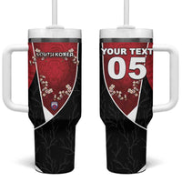 Custom South Korea Football Tumbler With Handle Tiger Mugunghwa Flower Minimal Style