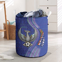 Uzbekistan Football Laundry Basket Modern Glitch Art Style Huma Bird