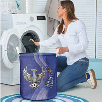 Uzbekistan Football Laundry Basket Modern Glitch Art Style Huma Bird