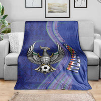 Uzbekistan Football Blanket Modern Glitch Art Style Huma Bird