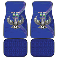 Custom Uzbekistan Football Car Mats Modern Glitch Art Style Huma Bird