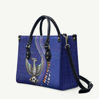 Uzbekistan Football Leather Bag Modern Glitch Art Style Huma Bird