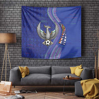 Uzbekistan Football Tapestry Modern Glitch Art Style Huma Bird
