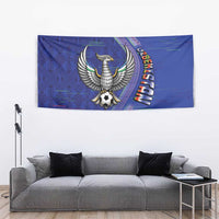 Uzbekistan Football Tapestry Modern Glitch Art Style Huma Bird