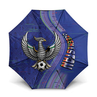 Uzbekistan Football Umbrella Modern Glitch Art Style Huma Bird
