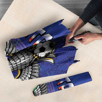 Uzbekistan Football Umbrella Modern Glitch Art Style Huma Bird