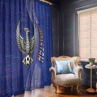 Uzbekistan Football Window Curtain Modern Glitch Art Style Huma Bird