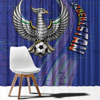 Uzbekistan Football Window Curtain Modern Glitch Art Style Huma Bird