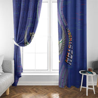 Uzbekistan Football Window Curtain Modern Glitch Art Style Huma Bird
