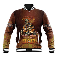 Firefighter Fathers Day Baseball Jacket Best Dad Ever