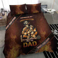 Firefighter Fathers Day Bedding Set Best Dad Ever