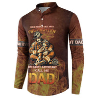 Firefighter Fathers Day Button Sweatshirt Best Dad Ever