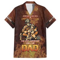Firefighter Fathers Day Family Matching Long Sleeve Bodycon Dress and Hawaiian Shirt Best Dad Ever