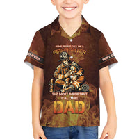 Firefighter Fathers Day Family Matching Puletasi and Hawaiian Shirt Best Dad Ever