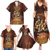 Firefighter Fathers Day Family Matching Summer Maxi Dress and Hawaiian Shirt Best Dad Ever