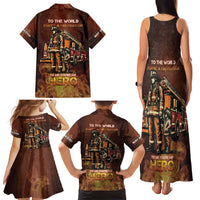 Firefighter Fathers Day Family Matching Tank Maxi Dress and Hawaiian Shirt Best Dad Ever