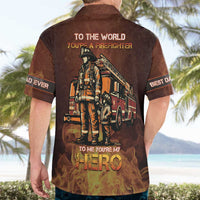 Firefighter Fathers Day Hawaiian Shirt Best Dad Ever