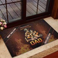 Firefighter Fathers Day Rubber Doormat Best Dad Ever