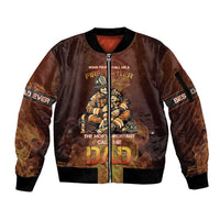 Firefighter Fathers Day Sleeve Zip Bomber Jacket Best Dad Ever