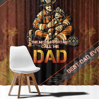 Firefighter Fathers Day Window Curtain Best Dad Ever