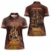 Firefighter Fathers Day Women Polo Shirt Best Dad Ever