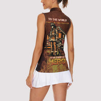 Firefighter Fathers Day Women Sleeveless Polo Shirt Best Dad Ever