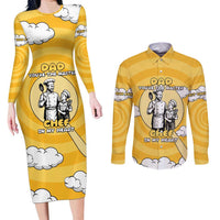 Chef Fathers Day Couples Matching Long Sleeve Bodycon Dress and Long Sleeve Button Shirt Dad You're The Master Chef In My Heart