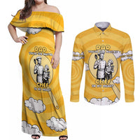 Chef Fathers Day Couples Matching Off Shoulder Maxi Dress and Long Sleeve Button Shirt Dad You're The Master Chef In My Heart