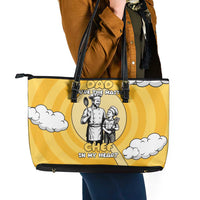 Chef Fathers Day Leather Tote Bag Dad You're The Master Chef In My Heart
