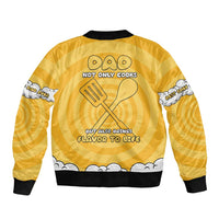 Chef Fathers Day Sleeve Zip Bomber Jacket Dad You're The Master Chef In My Heart