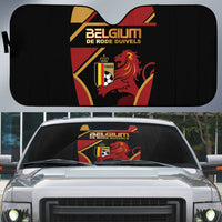 Belgium Football Auto Sun Shade Bold National Colors With Lion Crest