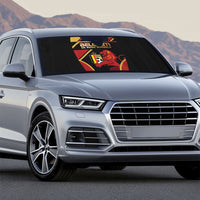 Belgium Football Auto Sun Shade Bold National Colors With Lion Crest