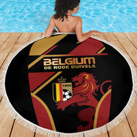 Belgium Football Beach Blanket Bold National Colors With Lion Crest