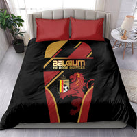 Belgium Football Bedding Set Bold National Colors With Lion Crest