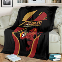 Belgium Football Blanket Bold National Colors With Lion Crest