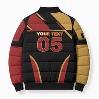 Custom Belgium Football Bomber Puffer Jacket Bold National Colors With Lion Crest