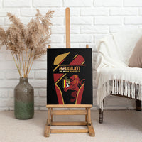 Belgium Football Canvas Wall Art Bold National Colors With Lion Crest